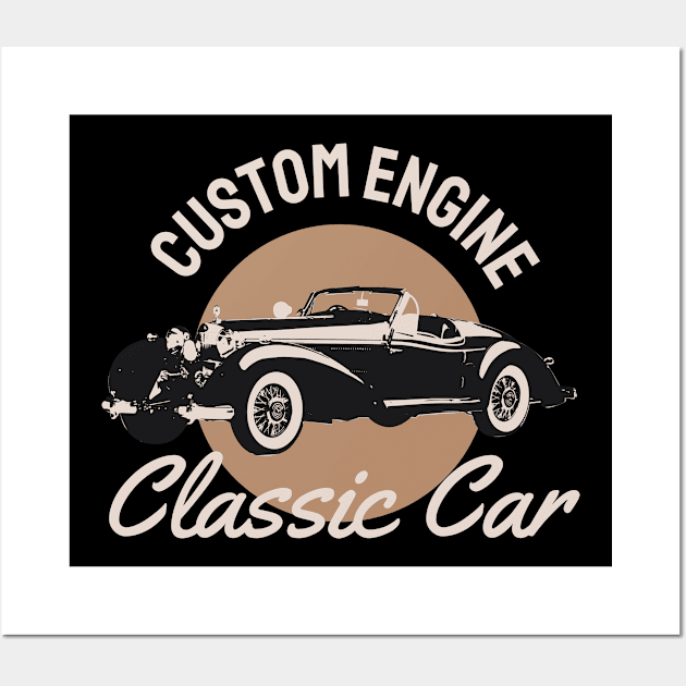 Custom engine classic car Wall Art by BunnyCreative